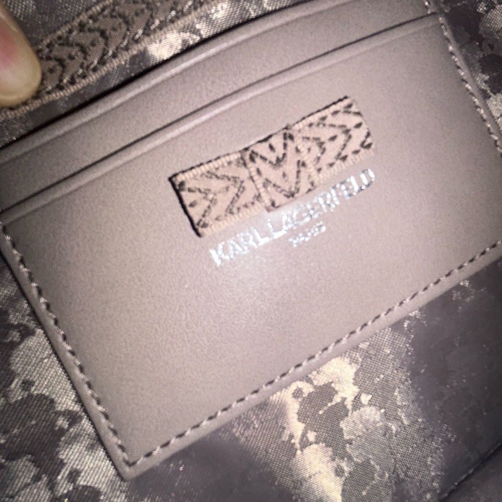 Karl Lagerfeld Iridescent Pink Paris Adele Crossbody Purse NWOT - Picture 9 of 13